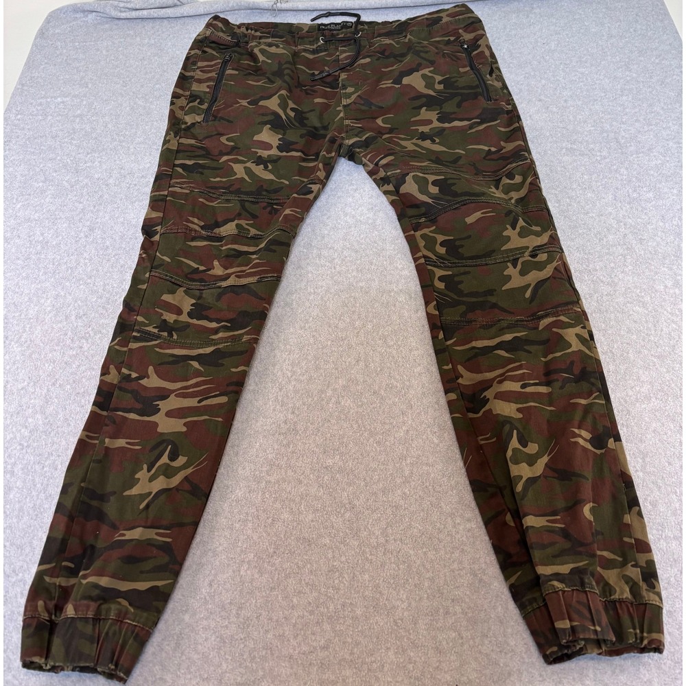 Free Planet Womens 2XL Camo Moto Jogger Pants Side Zip Pockets Stretch Casual
